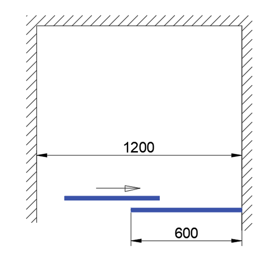 Прямая душевая с откатной дверью Vela – Stekline